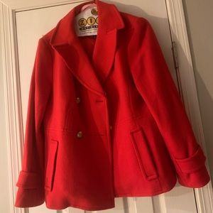 NWT Talbots Red Pea Coat
